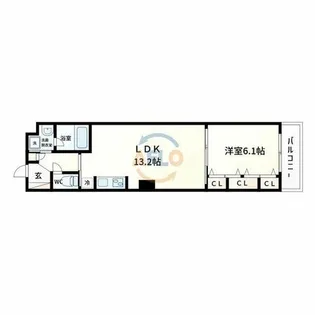 ブラービ南船場【906号室】の間取り