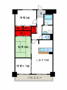 タウンコート咲佳映【3階】の間取り
