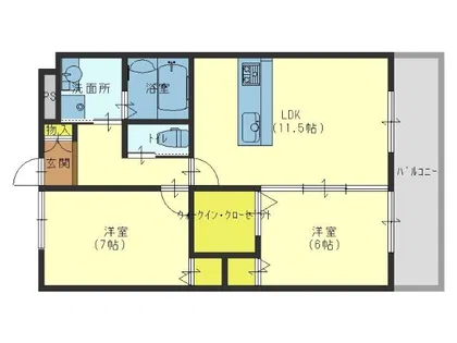 エーデル深江橋【9階】の間取り