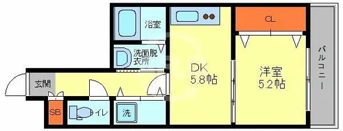 アウラ新深江【7階】の間取り