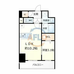 ベルンガーデン林寺【10階】の間取り