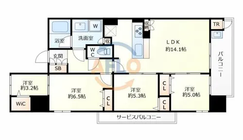 プレミスト西本町【6階】の間取り