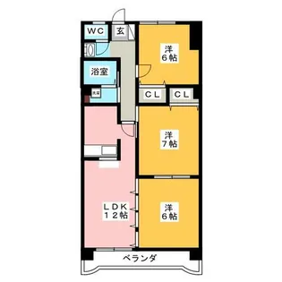 サンシティ貴船【1階】の間取り