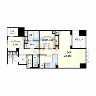 グランドメゾン北堀江レジデンス【5階】の間取り