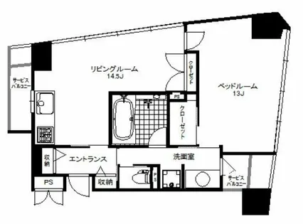 W.O.B.NISHIUMEDA【12階】の間取り