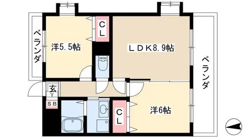 ベルドミール【303号室】の間取り