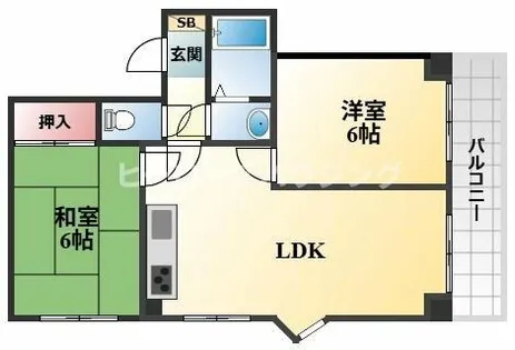 大阪府豊中市中桜塚5丁目【マンション】の間取り