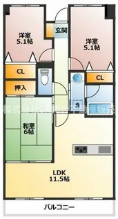 プランテーム吉田【4階】の間取り