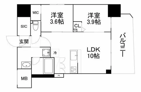 コンフォリア・リヴ大阪本町【8階】の間取り