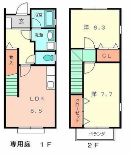 グレイス八帖【A号室】の間取り