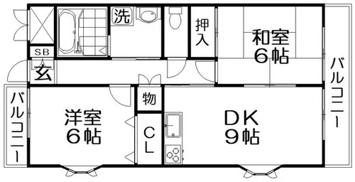 ハイツ下村【1階】の間取り
