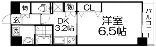 ルミエール交野【6階】の間取り