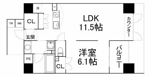 プライムアーバン堺筋本町【12階】の間取り