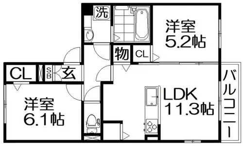メゾン・ド・フルール【1階】の間取り