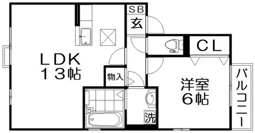 エストコリーヌⅠ番館【1階】の間取り