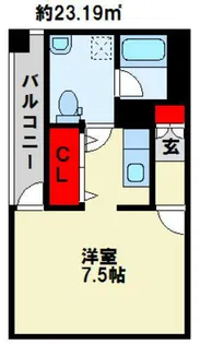 ボヌール三萩野【401号室】の間取り