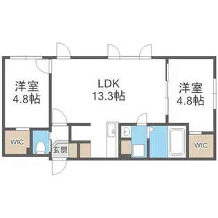 2LDKの間取り画像