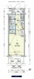 プレサンスOSAKA DOMECITY クロスティ【15階】の間取り