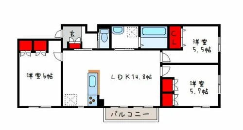 CasaCanele【2階】の間取り