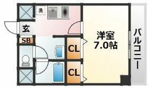 大阪府大阪市東淀川区柴島1丁目【マンション】の間取り