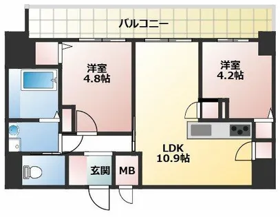 リヴェント福島野田【13階】の間取り