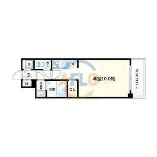 ドゥーエ南堀江【9階】の間取り