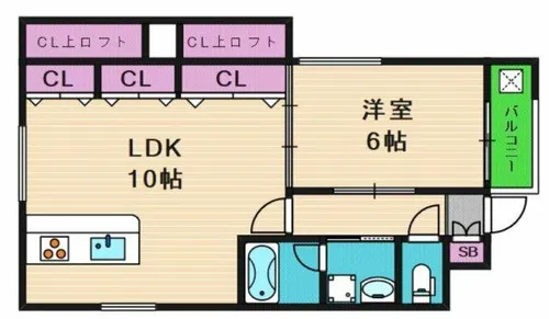 MISSION CITY森ノ宮【2階】の間取り