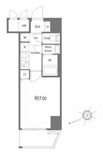 クレストタップ神戸湊町ノアール【3階】の間取り
