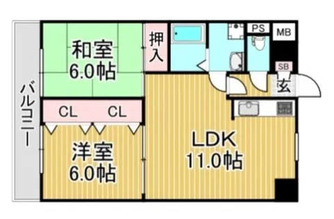 福岡県春日市白水ヶ丘4丁目【マンション】の間取り