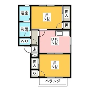 サニーガーデンA【2階】の間取り