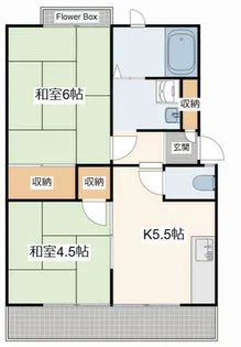 兵庫県姫路市広畑区蒲田4丁目【アパート】の間取り