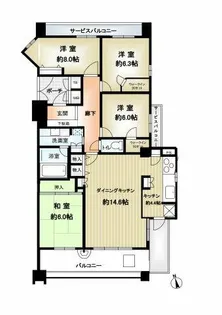 グランファースト千里桃山台8号棟【5階】の間取り