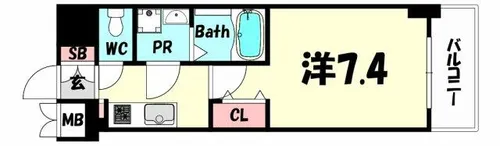 レジュールアッシュ神戸元町【2階】の間取り