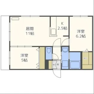 シティプレミア豊平【2階】の間取り