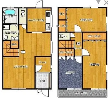 エメラルド・ラ・ヴィーン【101号室】の間取り