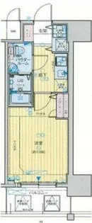 ベルエ難波西【14階】の間取り