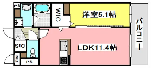 アクアプリータ【403号室】の間取り