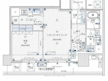 阿波座ライズタワーズマーク20【8階】の間取り