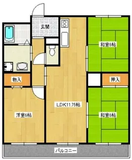 サンハイツ庄内【2階】の間取り
