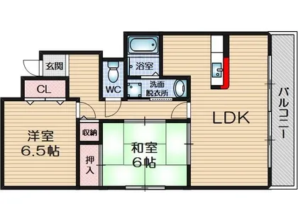 エイト摂津【4階】の間取り