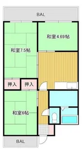 レオハイツ蒲生【4階】の間取り