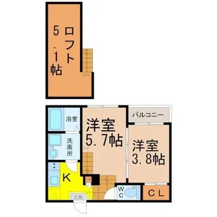 ハーモニーテラス城東町【1階】の間取り