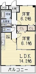 カーサ犬山Ⅱ【2階】の間取り