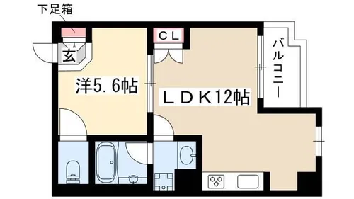 アップルパレス丸の内【0302号室】の間取り