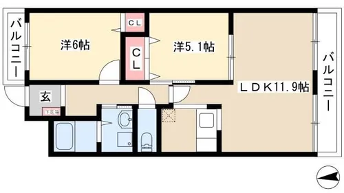 ミラージュファースト【3階】の間取り