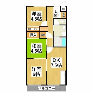 パックス楠【5階】の間取り