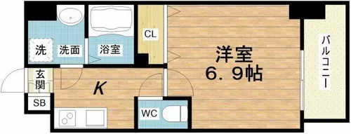 フォーリアライズ難波シエロ【2階】の間取り