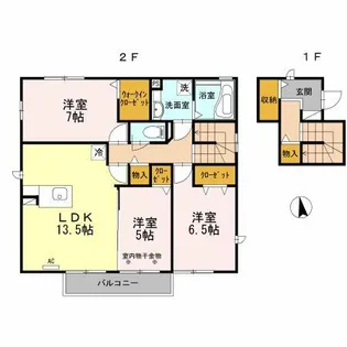 ニコニコスギモト【2階】の間取り