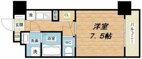 レジデンス中之島公園【8階】の間取り