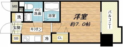 スワンズシティ谷町モデルノ【9階】の間取り